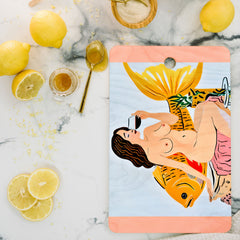 83 Oranges Fishy Shananigans Art Cutting Board Rectangle