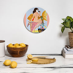 83 Oranges Fishy Shananigans Art Cutting Board Round