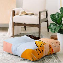 83 Oranges Fishy Shananigans Art Floor Pillow Square