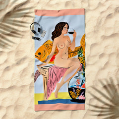 83 Oranges Fishy Shananigans Art Beach Towel