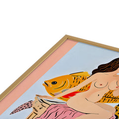 83 Oranges Fishy Shananigans Art Square Metal Framed Art Print