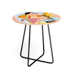 83 Oranges Fishy Shananigans Art Round Side Table