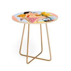 83 Oranges Fishy Shananigans Art Round Side Table