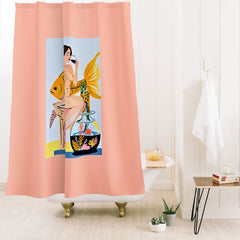 83 Oranges Fishy Shananigans Art Shower Curtain