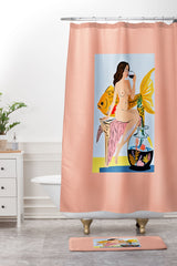 83 Oranges Fishy Shananigans Art Shower Curtain And Mat