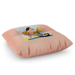 83 Oranges Fishy Shananigans Art Floor Pillow Square