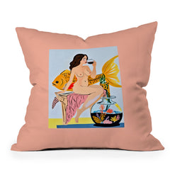 83 Oranges Fishy Shananigans Art Throw Pillow