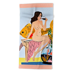 83 Oranges Fishy Shananigans Art Beach Towel