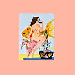 83 Oranges Fishy Shananigans Art Shower Curtain