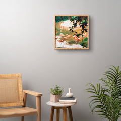 83 Oranges Flamingo Sighting Jungle Nature Framed Wall Art