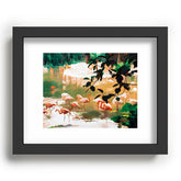 83 Oranges Flamingo Sighting Jungle Nature Recessed Framing Rectangle