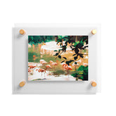 83 Oranges Flamingo Sighting Jungle Nature Floating Acrylic Print
