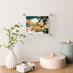 83 Oranges Flamingo Sighting Jungle Nature Floating Acrylic Print