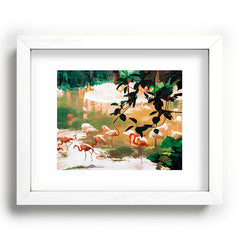 83 Oranges Flamingo Sighting Jungle Nature Recessed Framing Rectangle