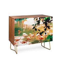 83 Oranges Flamingo Sighting Jungle Nature Credenza