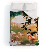 83 Oranges Flamingo Sighting Jungle Nature Duvet Cover