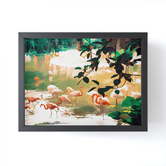 83 Oranges Flamingo Sighting Jungle Nature Framed Mini Art Print