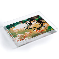 83 Oranges Flamingo Sighting Jungle Nature Acrylic Tray