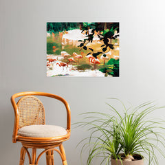 83 Oranges Flamingo Sighting Jungle Nature Poster
