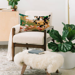 83 Oranges Flamingo Sighting Jungle Nature Oblong Throw Pillow