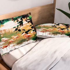 83 Oranges Flamingo Sighting Jungle Nature Pillow Shams