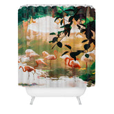 83 Oranges Flamingo Sighting Jungle Nature Shower Curtain