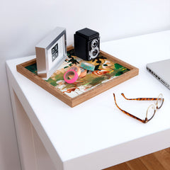 83 Oranges Flamingo Sighting Jungle Nature Square Tray