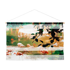 83 Oranges Flamingo Sighting Jungle Nature Wall Hanging Landscape