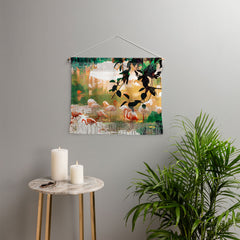 83 Oranges Flamingo Sighting Jungle Nature Wall Hanging Landscape