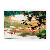 83 Oranges Flamingo Sighting Jungle Nature Welcome Mat