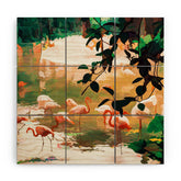 83 Oranges Flamingo Sighting Jungle Nature Wood Wall Mural