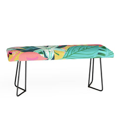 83 Oranges Flamingo Tropical Bench