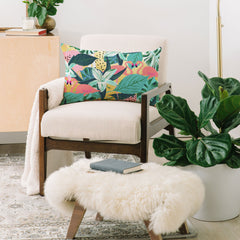 83 Oranges Flamingo Tropical Oblong Throw Pillow