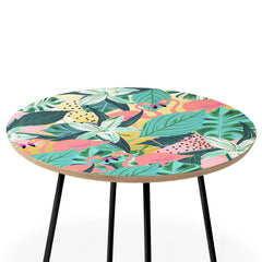 83 Oranges Flamingo Tropical Round Side Table