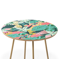 83 Oranges Flamingo Tropical Round Side Table