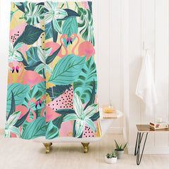 83 Oranges Flamingo Tropical Shower Curtain