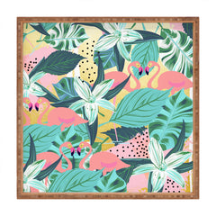 83 Oranges Flamingo Tropical Square Tray