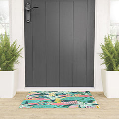 83 Oranges Flamingo Tropical Welcome Mat