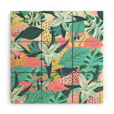83 Oranges Flamingo Tropical Wood Wall Mural