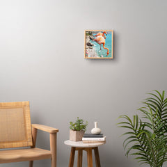 83 Oranges Flamingos on the Beach Wildlife Framed Wall Art