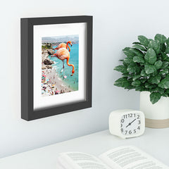 83 Oranges Flamingos on the Beach Wildlife Recessed Framing Rectangle