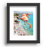 83 Oranges Flamingos on the Beach Wildlife Recessed Framing Rectangle