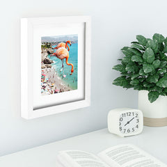 83 Oranges Flamingos on the Beach Wildlife Recessed Framing Rectangle