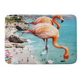 83 Oranges Flamingos on the Beach Wildlife Memory Foam Bath Mat