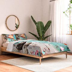 83 Oranges Flamingos on the Beach Wildlife Comforter