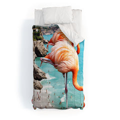 83 Oranges Flamingos on the Beach Wildlife Comforter