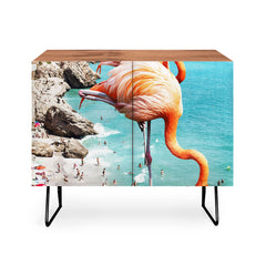 83 Oranges Flamingos on the Beach Wildlife Credenza