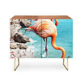 83 Oranges Flamingos on the Beach Wildlife Credenza