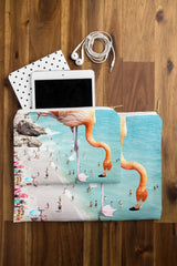 83 Oranges Flamingos on the Beach Wildlife Pouch