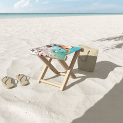 83 Oranges Flamingos on the Beach Wildlife Folding Stool